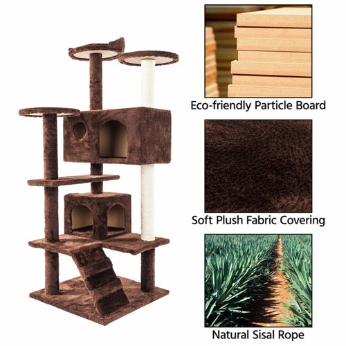 Sisal Rope Cat Climbing Tower - in-use view