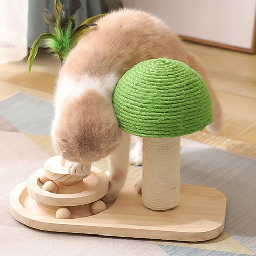 Cat Scratching Post with Toy - detail view