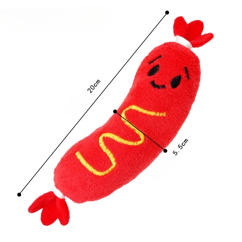 Squeaky Hot Dog Plush Toy for Dogs - color option view