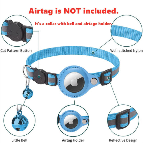 Reflective AirTag Pet Collar - in-use view