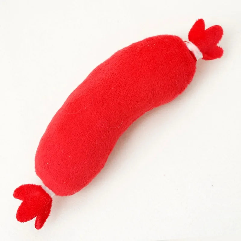 Squeaky Hot Dog Plush Toy for Dogs - lifestyle view