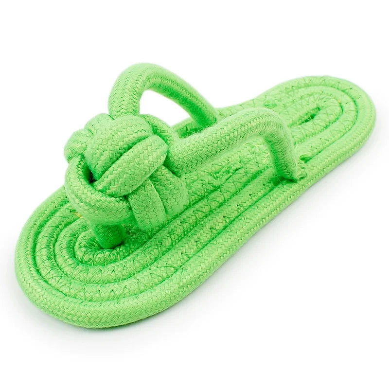 Cotton Rope Slipper Chew Toy for Small Dogs - close-up view