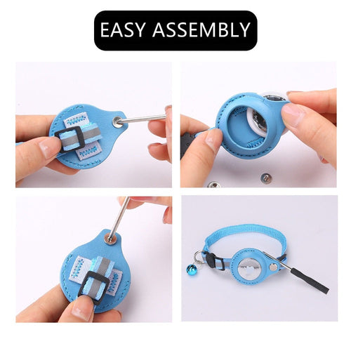 Reflective AirTag Pet Collar - detail view
