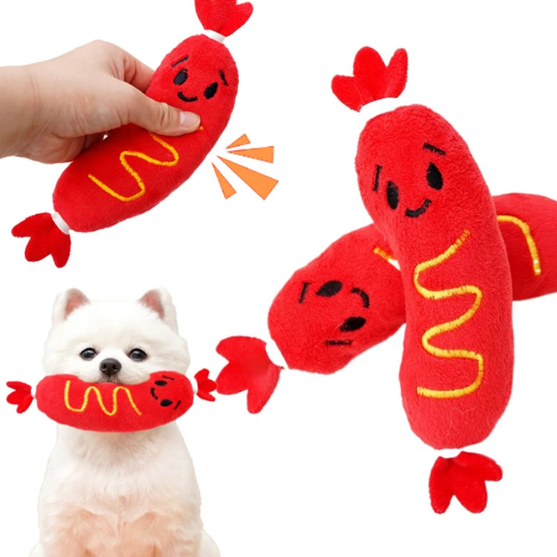 Squeaky Hot Dog Plush Toy for Dogs - main product view