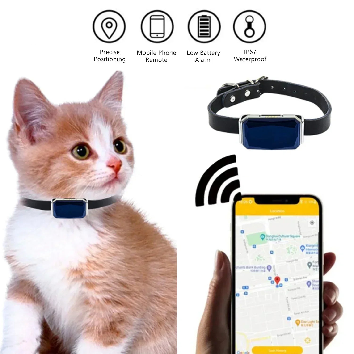 Mini Pet Location Tracker Collar - main product view