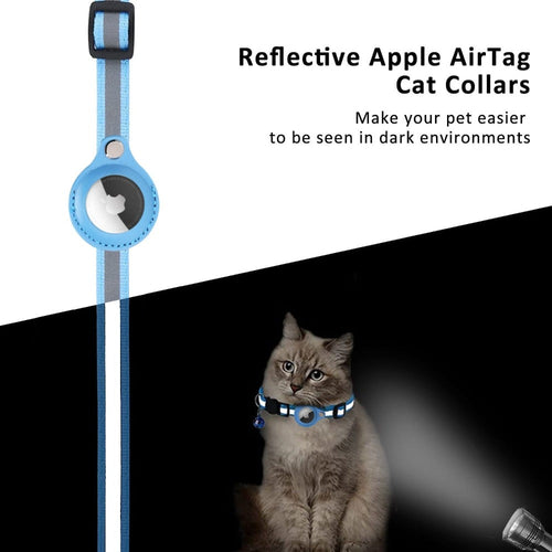 Reflective AirTag Pet Collar - size and feature view