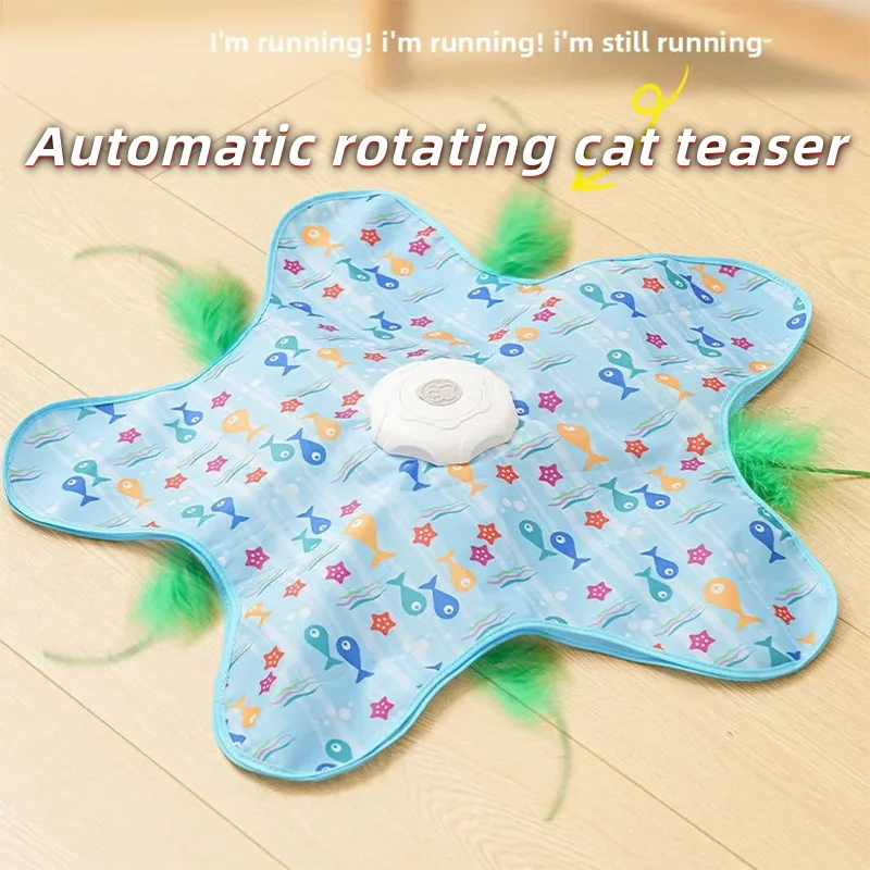 Interactive Cat Hunting Turntable Toy - size and feature view