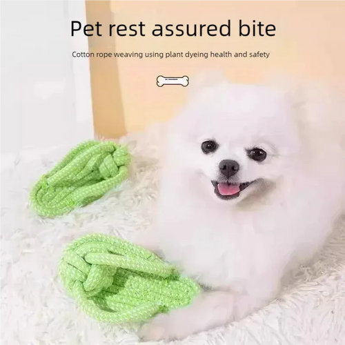 Cotton Rope Slipper Chew Toy for Small Dogs - detail view