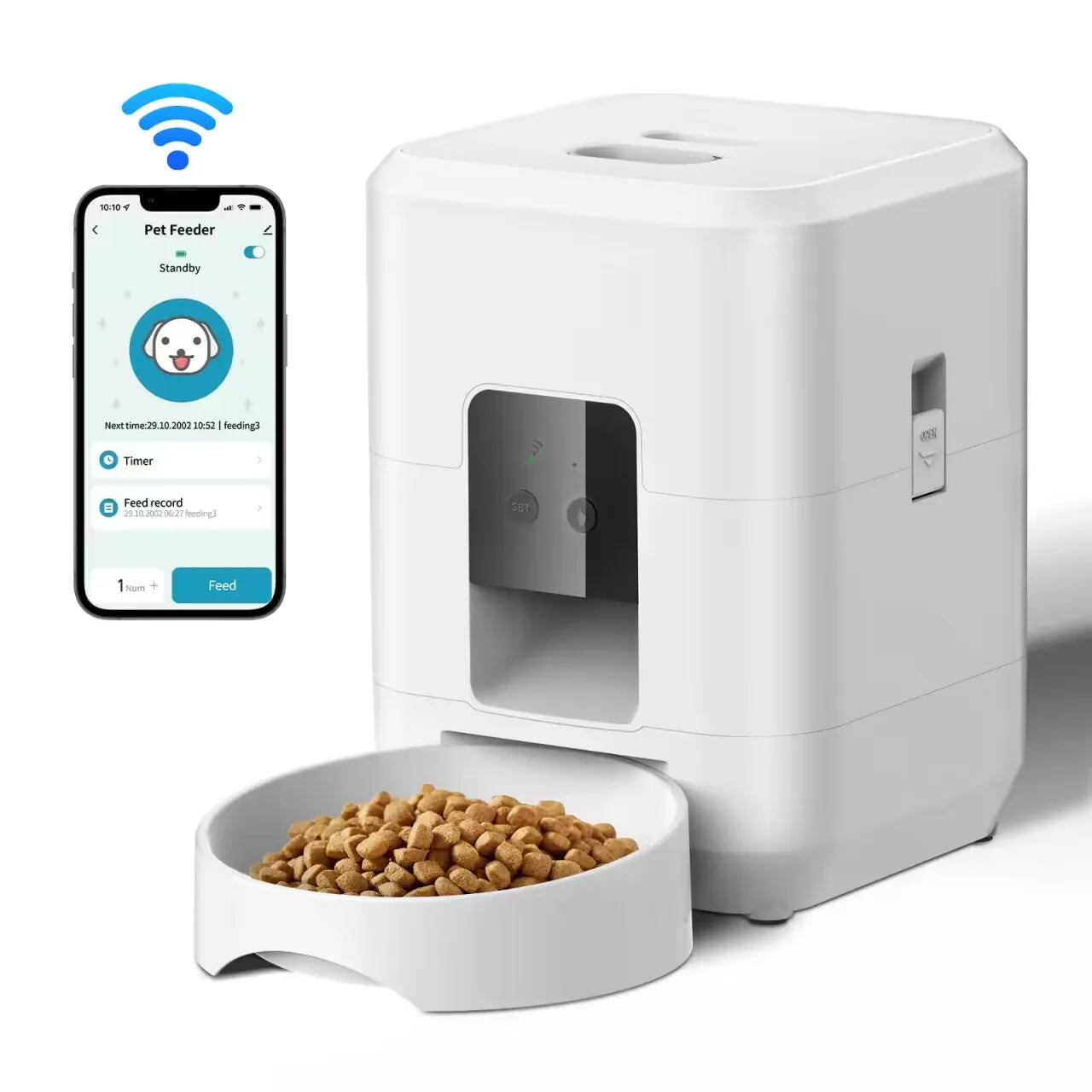 Smart Automatic Pet Feeder for Cats and Dogs - package contents view