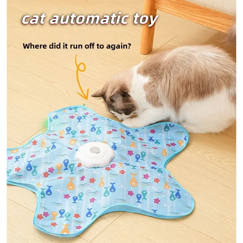 Interactive Cat Hunting Turntable Toy - in-use view