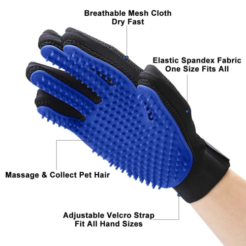 Pet Hair Remover Grooming Glove - in-use view