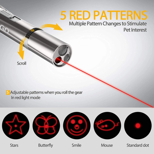 LED Pointer Cat Toy - size and feature view