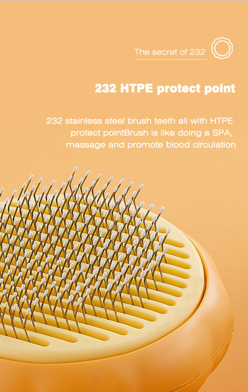 Gentle Pet Grooming Brush - size and feature view