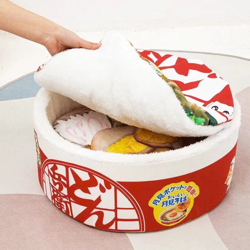 Ramen Cushion Pet Bed - size and feature view