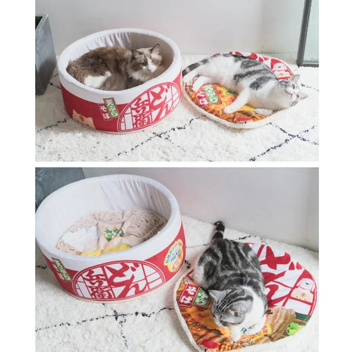 Ramen Cushion Pet Bed - lifestyle view