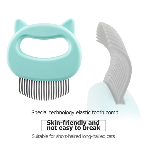 Pet Massage Grooming Brush - size and feature view
