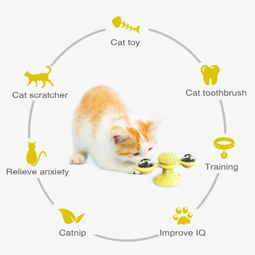 Whirling LED Cat Ball Toy - lifestyle view