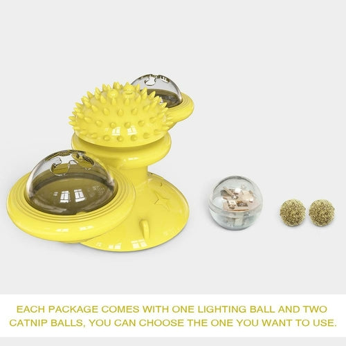 Whirling LED Cat Ball Toy - package contents view