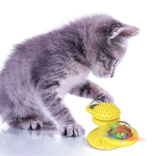 Whirling LED Cat Ball Toy - detail view